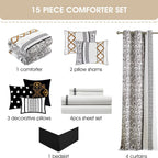 Nanshing Trina 15 Piece Boho Embroidered Comforter Set