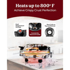 Granitestone Piezano Indoor/Outdoor Electric Pizza Oven w Ceramic Stone