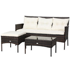 Gymax 3PCS Patio Rattan Sectional Conversation Furniture Set w/ Off - See Details