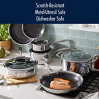 HENCKELS Paradigm 3-pc Fry Pan Set with Bonus Turner & Serving Spoon - 5-pc