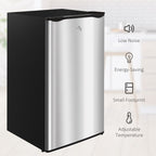 HOMCOM 3.2 Cu.Ft Mini Fridge with Freezer, Single Door Compact Refrigerator with Adjustable Thermostat
