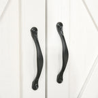 HOMCOM 32 Farmhouse Barn Door Style Sideboard Cabinet,Buffet Storage Cabinet Coffee Bar for Living Room or Entryway