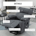 HOMCOM Electric Power Lift Chair Recliners for Elderly, Oversized Living Room Recliner Chair with Remote Control