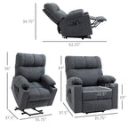 HOMCOM Electric Power Lift Chair Recliners for Elderly, Oversized Living Room Recliner Chair with Remote Control