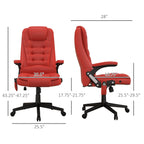 HOMCOM High Back Vibration Massage Office Chair with 6 Vibration Points, Beige