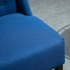 HOMCOM Linen Fabric Upholstery Double Sofa Tufted Loveseat Armless Couch Living Room Furniture with Wood Legs - 28.75*43.25*36.5