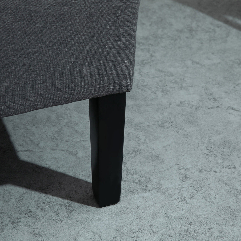 HOMCOM Linen Fabric Upholstery Double Sofa Tufted Loveseat Armless Couch Living Room Furniture with Wood Legs - 28.75*43.25*36.5