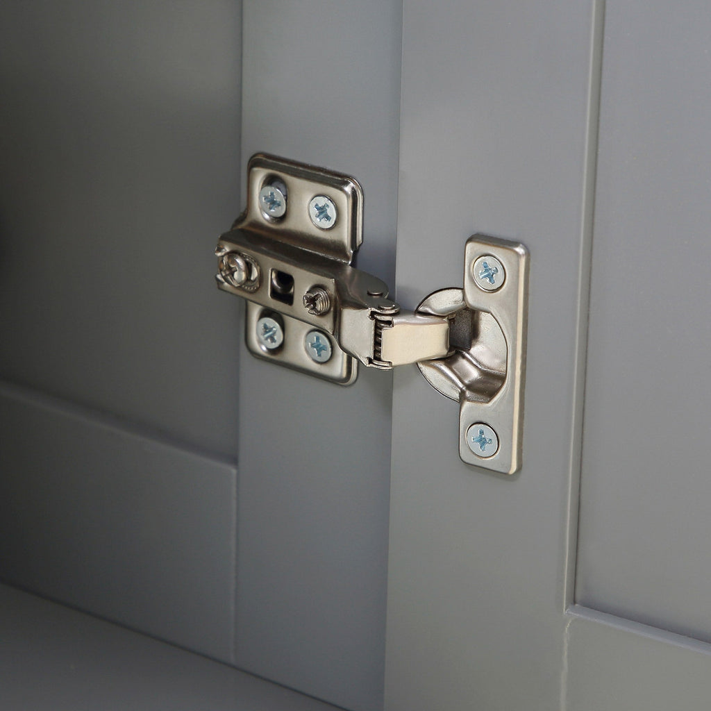 HOMCOM Rolling Kitchen Island with Storage, Portable Kitchen Cart with Stainless Steel Top, Gray - N/A