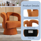 HOMEFUN Boucle Upholstered 360 Degree Swivel Cuddle Barrel Accent Chairs
