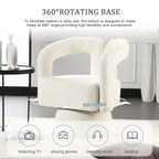 HOMEFUN Boucle Upholstered 360 Degree Swivel Cuddle Barrel Accent Chairs