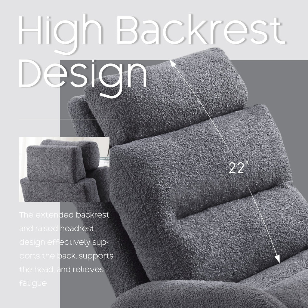 HOMYKA Accent Lounge Chair with Adjustable Backrest Storage Ottoman