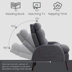 HOMYKA Accent Lounge Chair with Adjustable Backrest Storage Ottoman