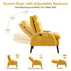 HOMYKA Accent Lounge Chair with Adjustable Backrest Storage Ottoman