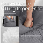 HOMYKA Accent Lounge Chair with Adjustable Backrest Storage Ottoman