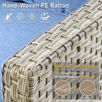 HOOOWOOO 2-piece High Back Wicker Rattan Outdoor Patio Chair Set