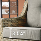 HOOOWOOO 2-piece High Back Wicker Rattan Outdoor Patio Chair Set