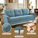 HOOOWOOO Mid-Century 3-Seat Upholstered Sofa with Wood Legs for Living Room