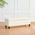 50.3 x 17.50 x 18 Upholstered Rectangular Storage Ottoman-Faux Leather