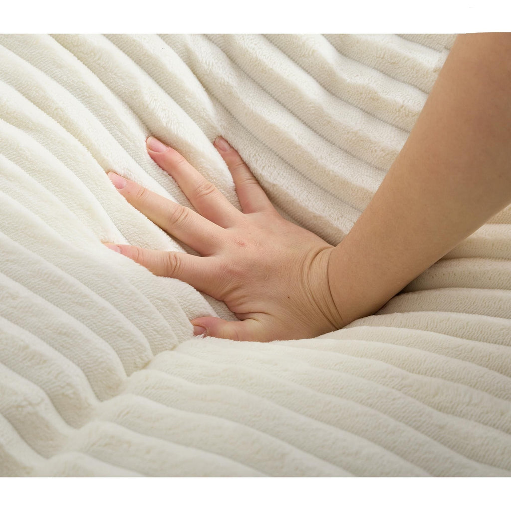 Harmonia 109 W Oversized Corduroy Sofa Bed, Deep Seat Double Lounge Chaise with 4 Pillows