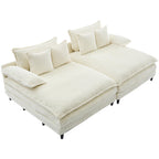Harmonia 109 W Oversized Corduroy Sofa Bed, Deep Seat Double Lounge Chaise with 4 Pillows