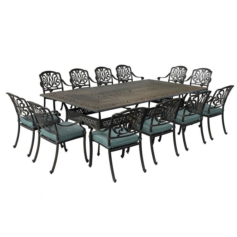 Manasquan 13-piece Gunmetal Aluminum Dining Set by Havenside Home