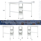 Height Adjustable Craft Table with Storage Shelves, Mobile Folding Cutting Table for Home Office Sewing Room Craft Room