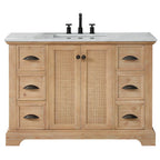 Hervas Bath Vanity with Natural Marble Top without Mirror