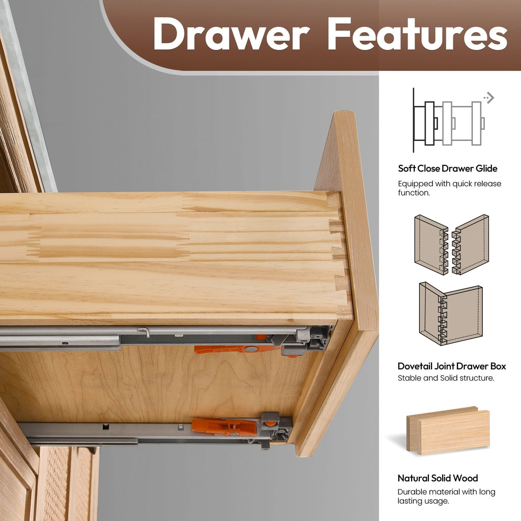 Hervas Bath Vanity with Natural Marble Top without Mirror