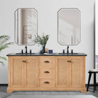 Hervas Bath Vanity with Natural Marble Top without Mirror