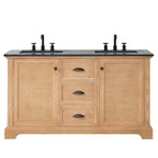 Hervas Bath Vanity with Natural Marble Top without Mirror