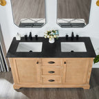Hervas Bath Vanity with Natural Marble Top without Mirror