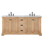Hervas Bath Vanity with Natural Marble Top without Mirror