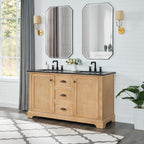 Hervas Bath Vanity with Natural Marble Top without Mirror
