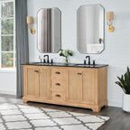 Hervas Bath Vanity with Natural Marble Top without Mirror