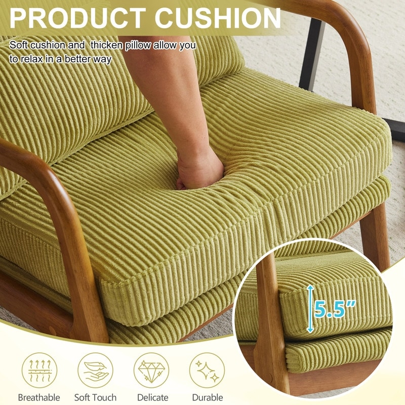 High Back Solid Wood Armrest Backrest Leisure Chair Accent Chair