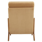 High Back Solid Wood Armrest Backrest Leisure Chair Accent Chair