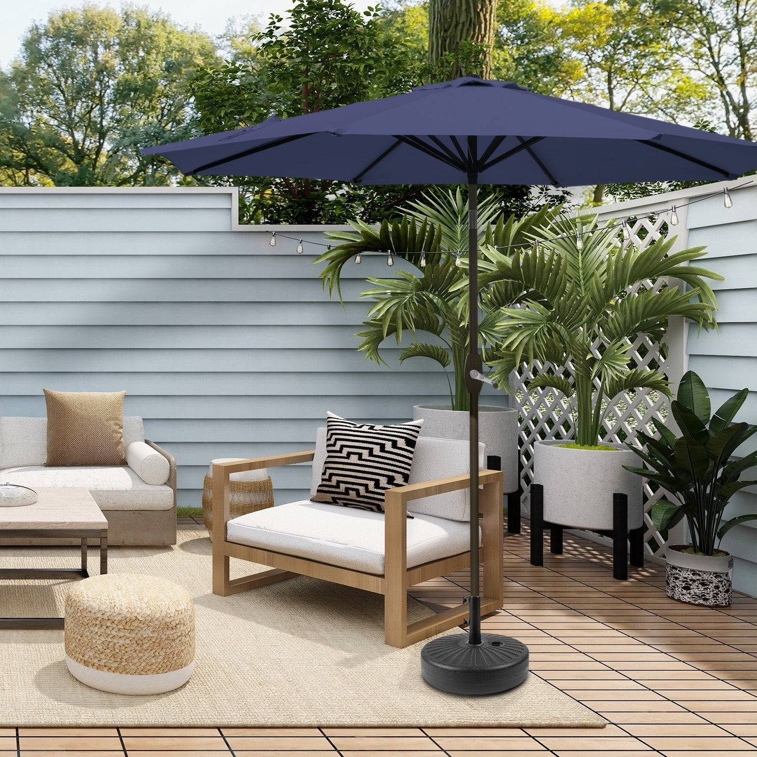 Holme 9-foot Patio Umbrella and Base Stand