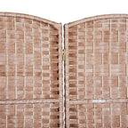 HomCom 6' Tall Wicker Weave Six Panel Room Divider Privacy Screen - Natural Blonde Wood