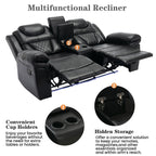 Home Theater Seating Manual Recliner Loveseat with Hide-Away Storage