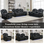 Home Theater Seating Manual Recliner Loveseat with Hide-Away Storage