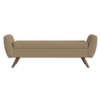 HomePop Modern Sherpa Storage Bench with Wood Legs