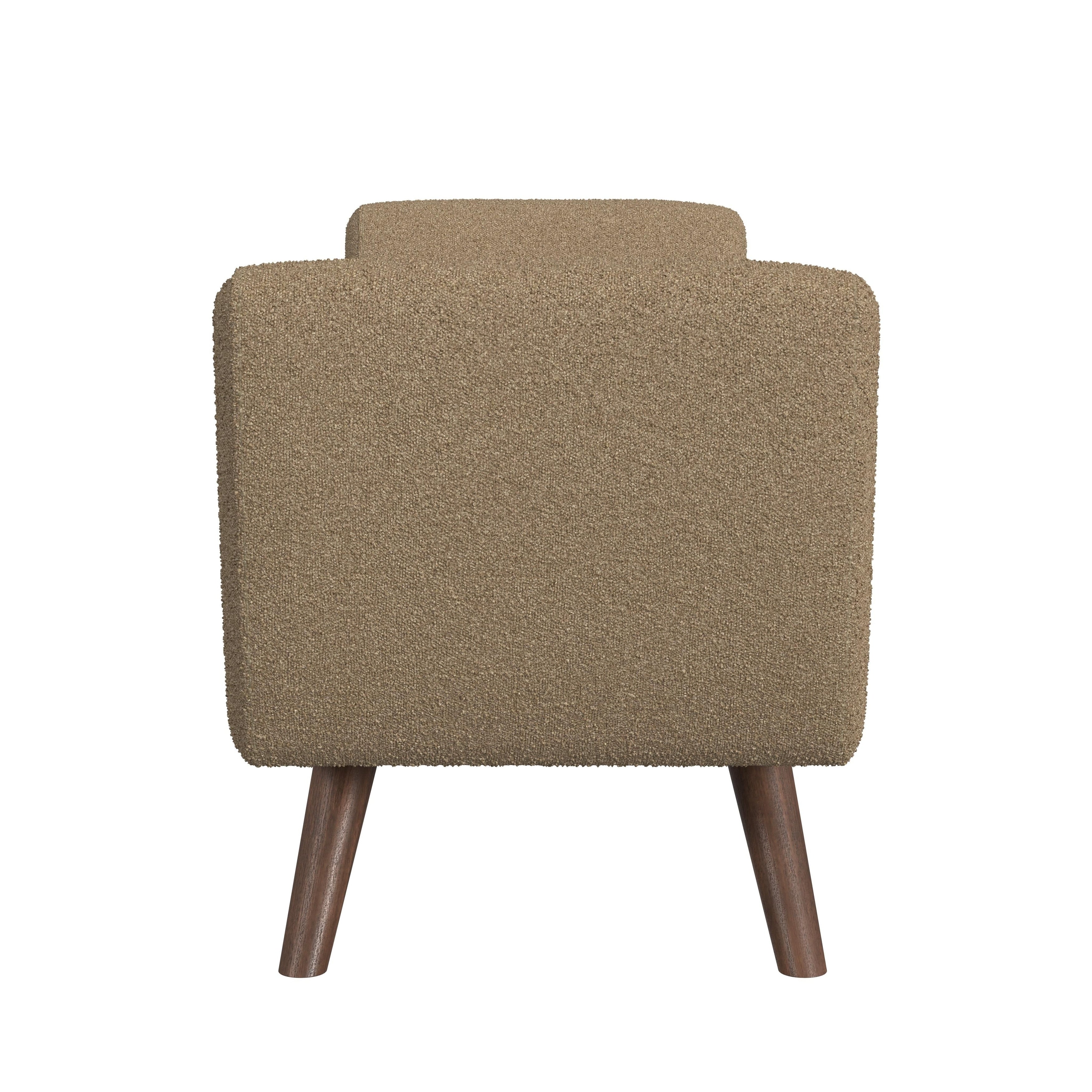 HomePop Modern Sherpa Storage Bench with Wood Legs