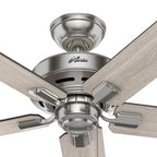 Hunter 44 Altidore Brushed Nickel Ceiling Fan with LED Light Kit, Pull Chain - Farmhouse, Rustic, Transitional