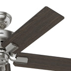 Hunter 44 Altidore Brushed Nickel Ceiling Fan with LED Light Kit, Pull Chain - Farmhouse, Rustic, Transitional