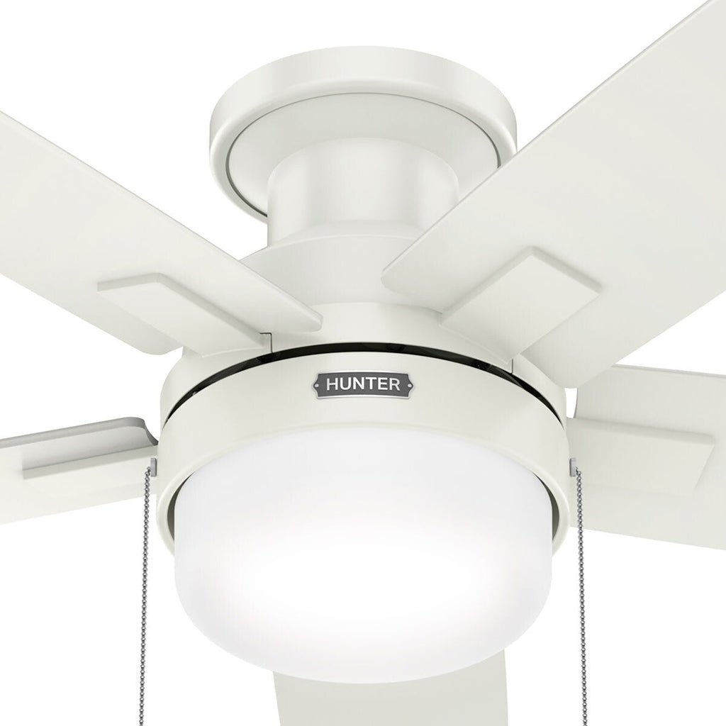Hunter 52 Anisten Low Profile Ceiling Fan with LED Light and Pull Chain - Modern, Contemporary, Transitional