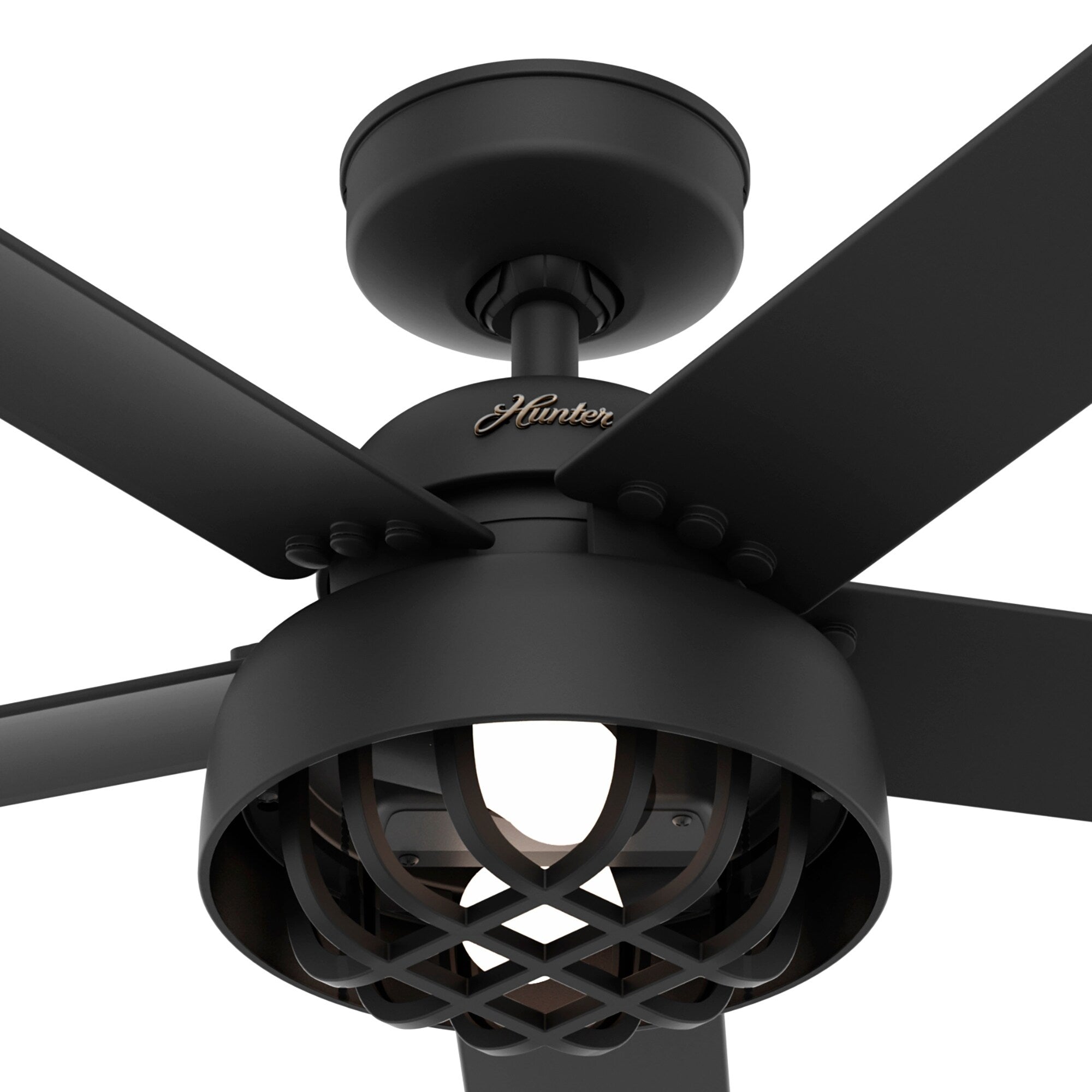 Hunter 52 Autumn Breeze II Ceiling Fan Indoor Outdoor LED Light & Handheld Remote - Industrial, Transitional, Modern, Caged