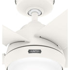 Hunter 52 Skyflow Outdoor Ceiling Fan w/ LED Light Kit, Wall Control - Coastal Modern Contemporary - WeatherMax - WET-RATED!