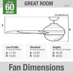 Hunter WiFi Whittington Ceiling Fan with LED Light, Handheld Remote - Windmill - Industrial, Farmhouse, Rustic - SMART FAN!