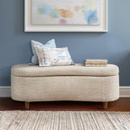 INK IVY Bailey Boucle-Style Curved Storage Accent Bench