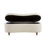 INK IVY Bailey Boucle-Style Curved Storage Accent Bench
